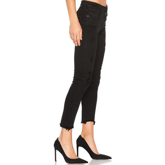 Agolde Sophie High Rise Skinny Crop Jeans Harlow Destructed Size 32 Grunge Emo - Picture 2 of 16
